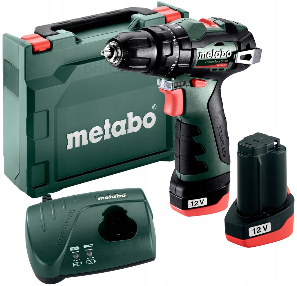 [4061792217850] Metabo 601784500 PowerMaxx SB BL Accu-klopboormachine; 12V 2x2Ah Li-Power; Lader LC 40; Kunststof koffer 12v