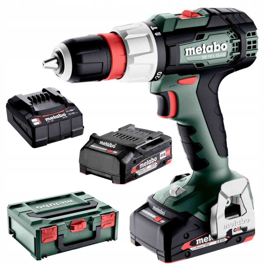 [4061792245815] Metabo 614054500 SB 18 L Q Accu-klopboormachine; 18V 2x2Ah Li-Power; Lader SC 30; metaBOX 145 18v