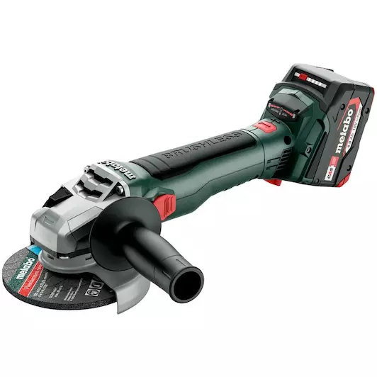 Metabo 613052510 W 18 LT BL 11-125 Accu-haakse slijper; 18V 2x4Ah Li-Power; Lader ASC 55; metaBOX 165 L 18v Brushless