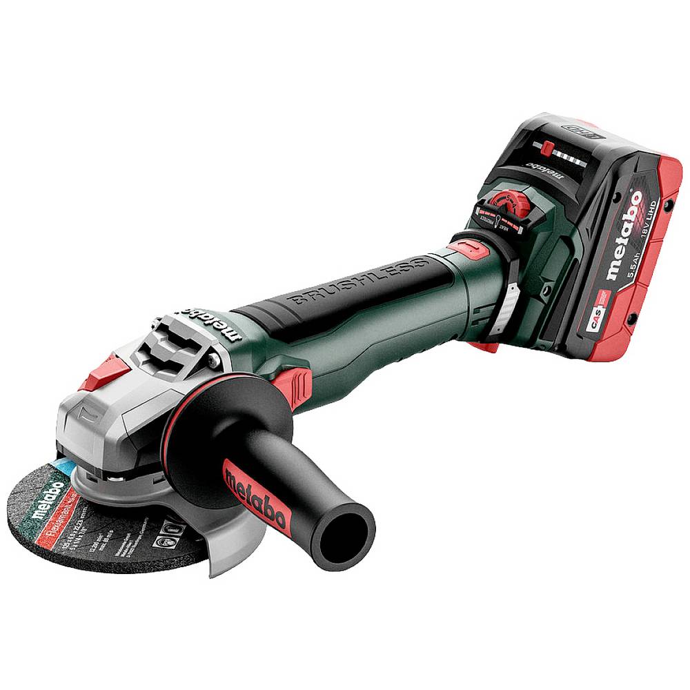 [4061792206618] Metabo 613057660 WVB 18 LT BL 11-125 Quick Accu-haakse slijper; 18V 2x5.5Ah LiHD; Lader ASC 145; metaBOX 165 L; met rem, met toerentalregeling, snelspanmoer 18v Variabele snelheid