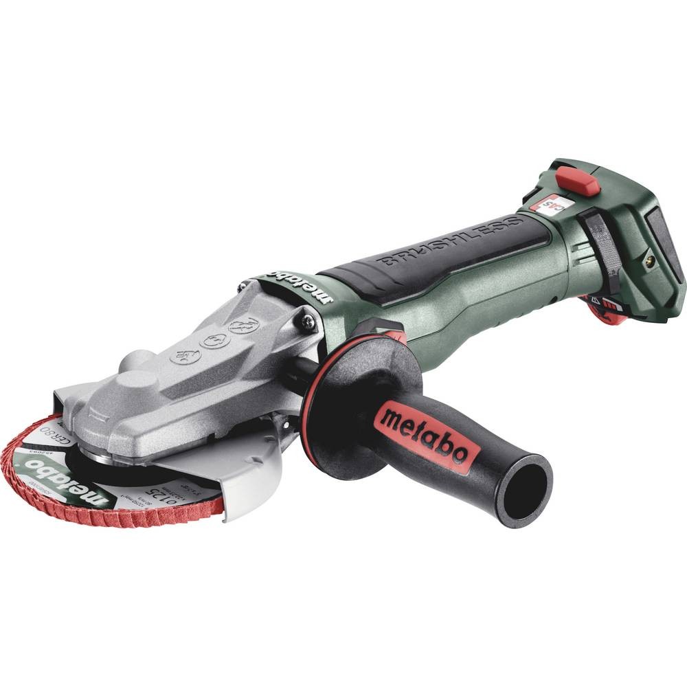 Metabo 601307840 Accu haakse platkop-slijper WVBF 18 LT BL 11-125 Quick; metaBOX 165L; brushless motor met toerentalregeling en rem 18v Variabele snelheid
