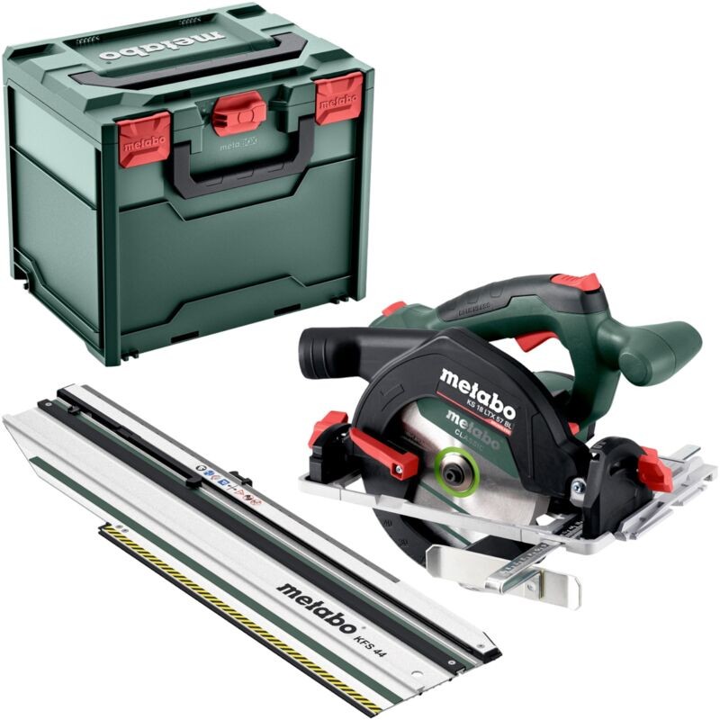 Metabo 691223000 KS 18 LTX 57 BL Accu-cirkelzaag; 18V; metaBOX 340; met geleiderail KFS 44 18v Met geleiderail KFS 44