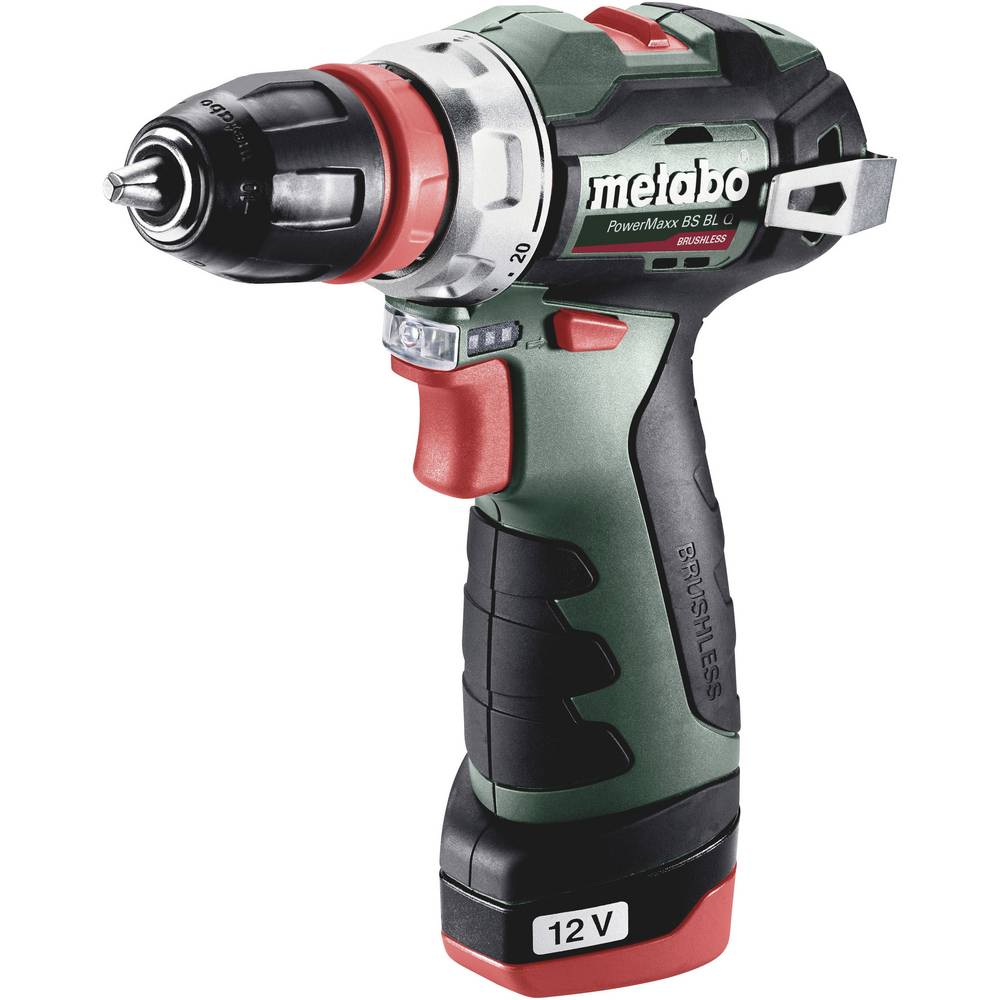 Metabo 601749500 PowerMaxx BS BL Q accu-boorschroefmachine; 12V 2x2Ah Li-Power; Lader LC 40; Kunststof koffer 12v