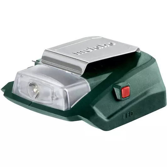 Metabo 600288000 PA 14.4-18 LED-USB Accu-Power-adapters; 18V; doos; met 12 V-aansluiting en LED-licht 18v