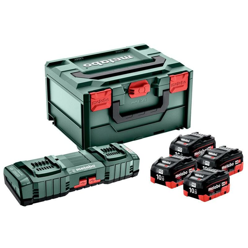 Metabo 685143000 Batterij Basic-Set 4 x LiHD 10,0 Ah, ASC 145 Duo + mB 18v