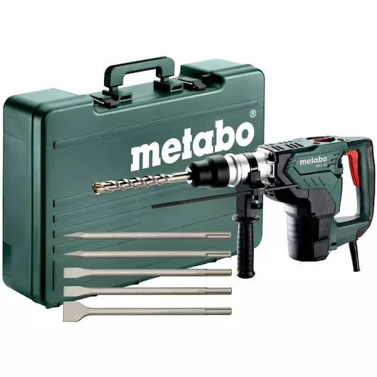 [4007430333278] Metabo 691057000 KH 5-40 Set Combihamer; Kunststof koffer; met SDS-max beitelset (5-dlg.) 230v Met beitelset