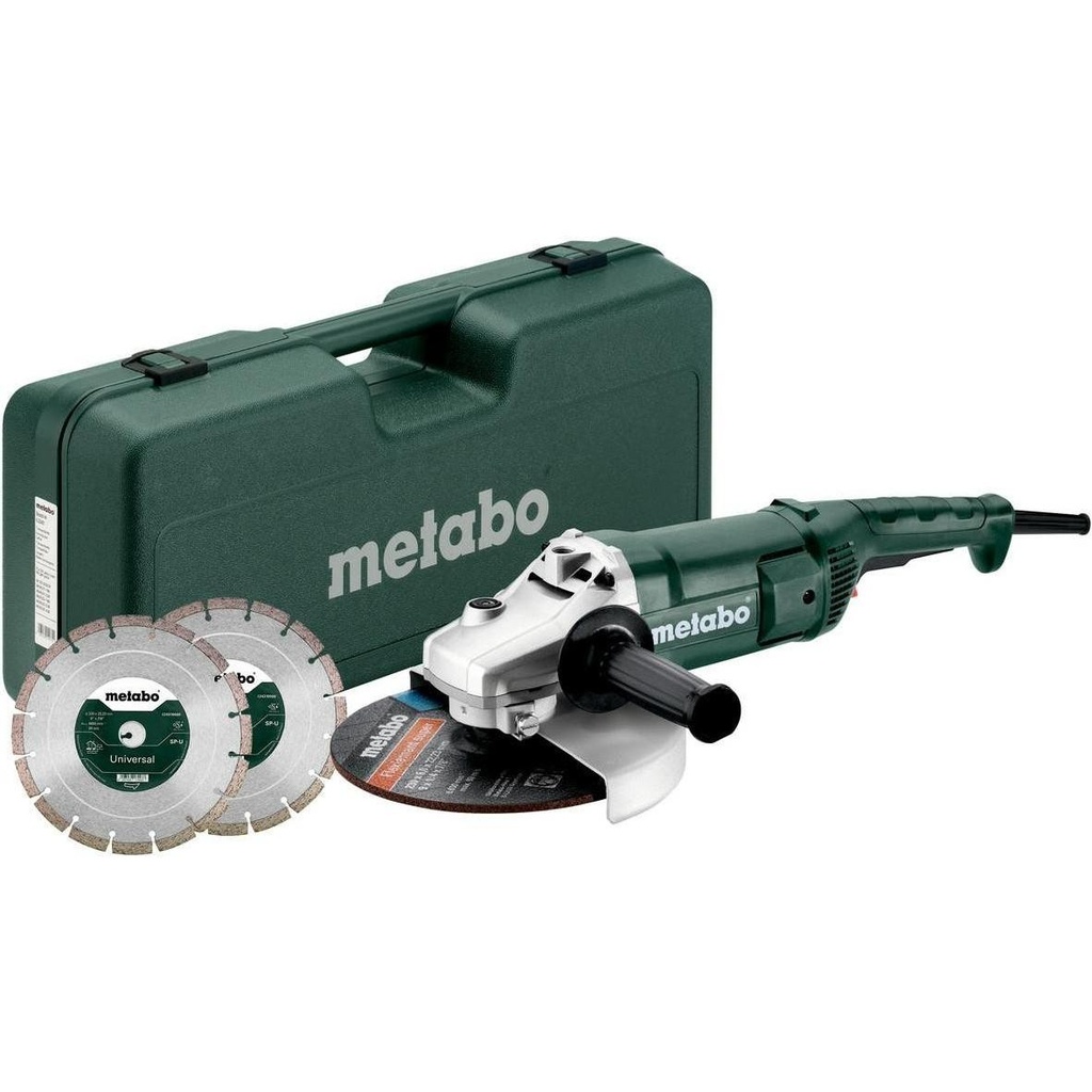 Metabo 691081000 Set WE 2200-230 Haakse slijper; Kunststof koffer; met 2 diamant-doorslijpschijven 230v Met 2 diamantschijven