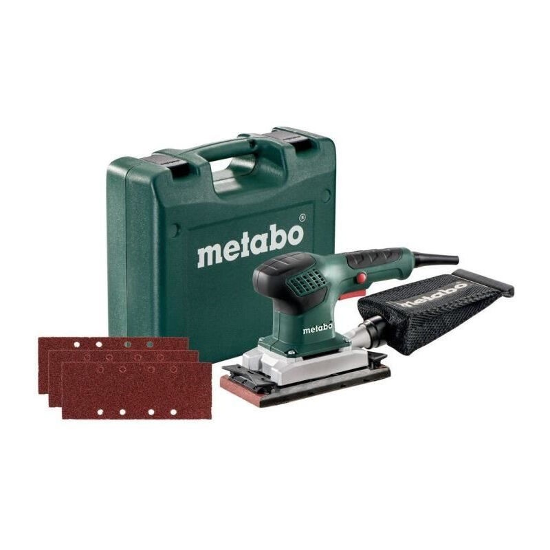 Metabo 691010000 SR 2185 Set Vlakschuurmachine; Kunststof koffer; met assortiment schuurbladen (10-dlg.) 230v Met schuurbladen