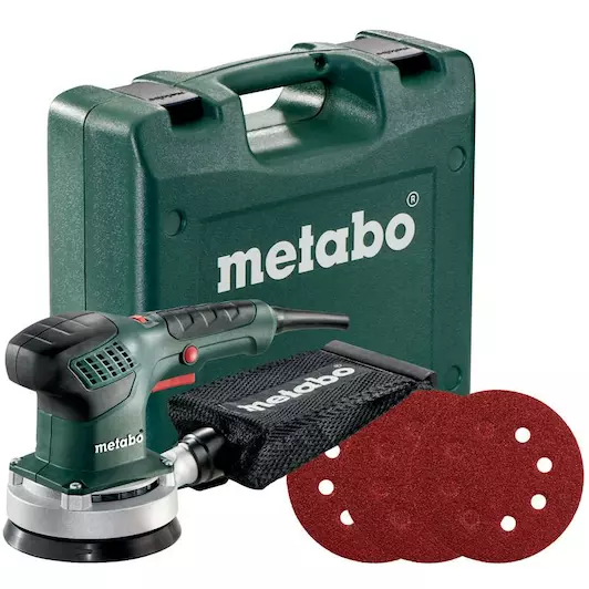 [4007430298676] Metabo 690921000 SXE 3125 Set Excenterschuurmachine; Kunststof koffer; met 25 hechtschuurbladen 230v Met schuurbladen