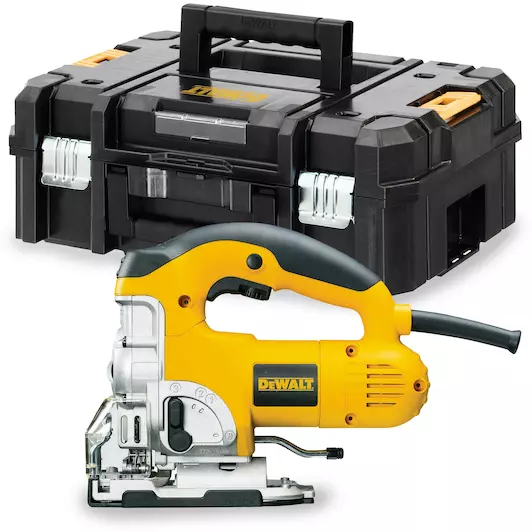DEWALT DW331KT-QS 701W Decoupeerzaag met beugelgreep