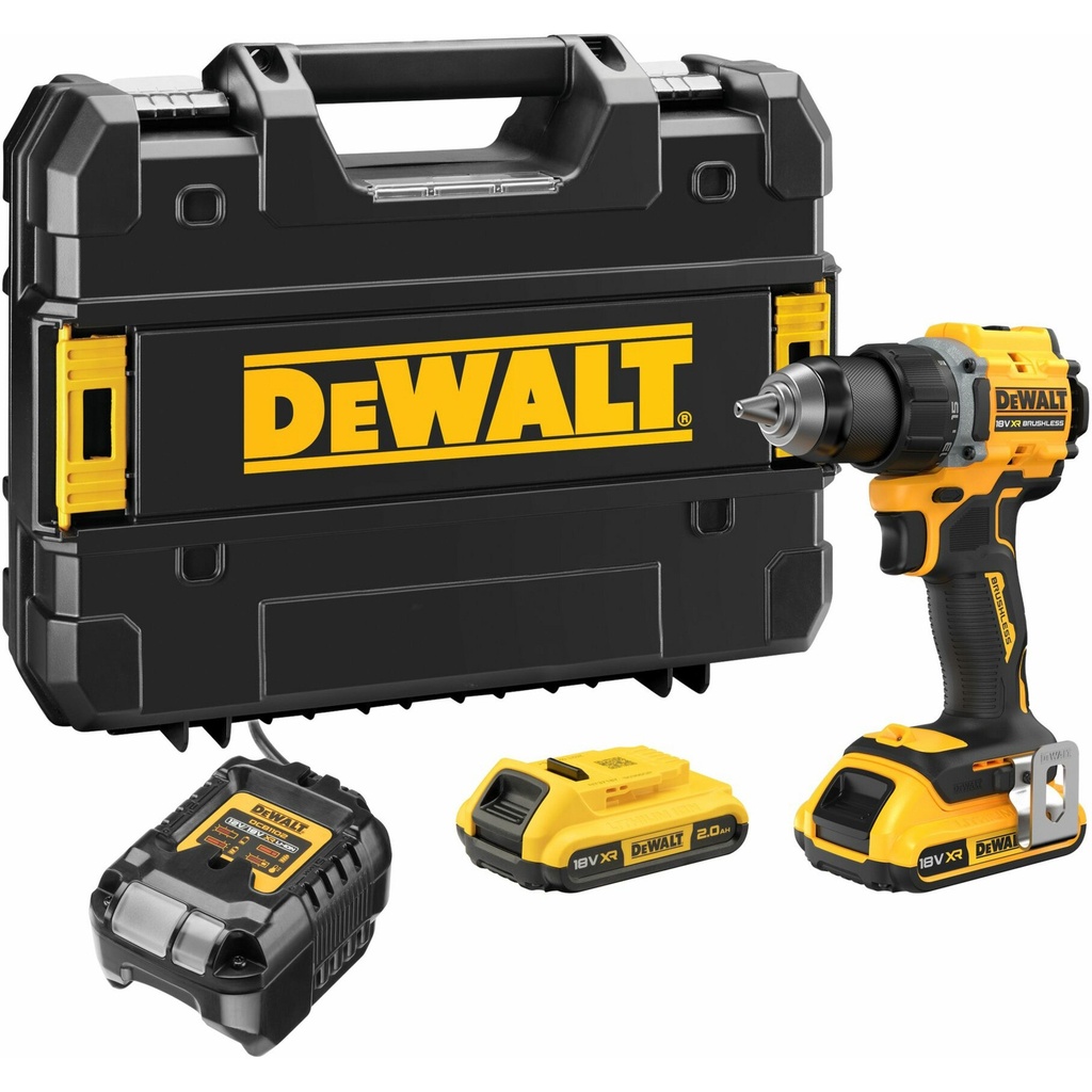 DEWALT DCD794D2T-QW 18V XR Brushless compacte schroef-/boormachine in TSTAK - 2x 2.0Ah Accu