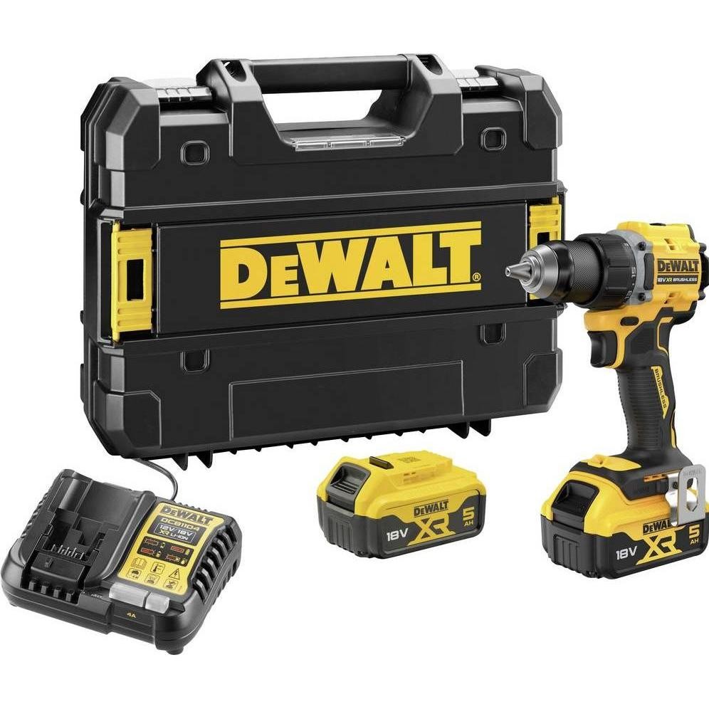 DEWALT DCD794P2T-QW 18V XR Brushless compacte schroef-/boormachine in TSTAK - 2x 5.0 Ah Accu