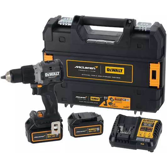 [5054905326616] DEWALT DCD85MP2T-QW 18V XR McLaren Brushless Compacte schroef-/klopboormachine in TSTAK - 2x 5.0 Ah Accu