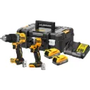 DEWALT DCK2050E2T-QW 18V XR POWERSTACK Brushless 2-delige set met schroef-/klopboormachine (DCD805) + slagschroevendraaier (DCF850)