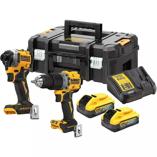[5035048794036] DEWALT DCK2050H2T-QW 18V XR POWERSTACK Brushless 2-delige set met schroef-/klopboormachine (DCD805) + slagschroevendraaier (DCF850)