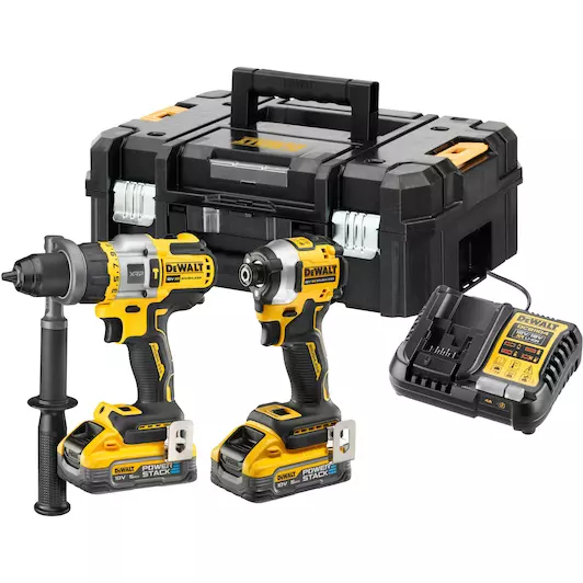 [5035048806913] DEWALT DCK2052H2T-QW 18V XR POWERSTACK Brushless 2-delige set met schroef-/klopboormachine (DCD805) + slagschroevendraaier 5DCF850)