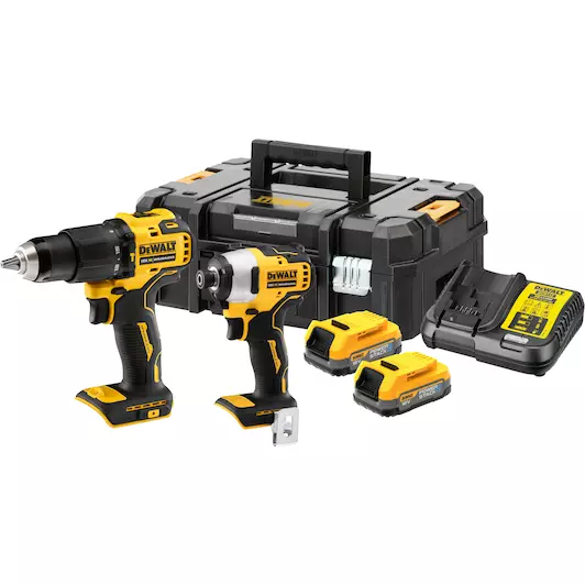 [5035048788400] DEWALT DCK2062E2T-QW 18V XR POWERSTACK Brushless 2-delige set met schroef-/klopboormachine (DCD709) + slagschroevendraaier (DCF809)