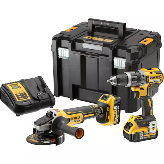 [5035048698358] DEWALT DCK2080P2T-QW 18V XR Brushless 2-delige set met schroef-/klopboormachine (DCD796) + haakse slijper (DCG405)