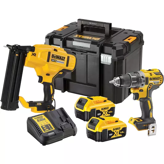 [5035048733783] DEWALT DCK282P2T-QW 18V XR Brushless 2-delige set met schroef-/boormachine (DCD791) + 18Ga Minibrad Afwerktacker (DCN680)