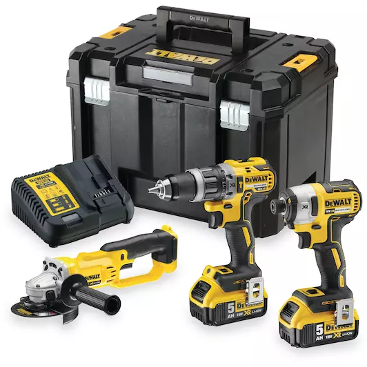 [5035048646038] DEWALT DCK383P2T-QW 18V XR Brushless 3-delige set (DCD796 + DCF887 + DCG412)