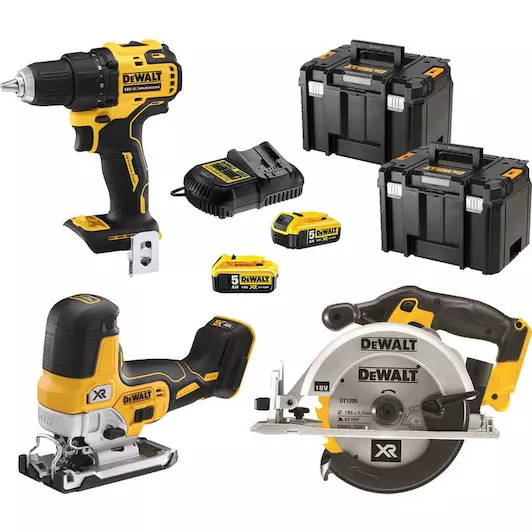[5035048734988] DEWALT DCK390P2T-QW 18V XR Brushless 3-delige set (DCD708 + DCS391 + DCS335)