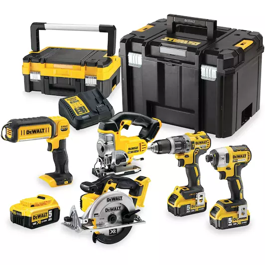 [5035048646052] DEWALT DCK551P3T-QW 18V XR Brushless 5-delige set (DCD796 + DCF887 + DCS391 + DCS331 + DCL050)