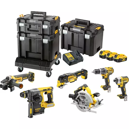 [5035048726525] DEWALT DCK685P3T-QW 18V XR Brushless 6-delige set (DCD796 + DCF887 + DCS355 + DCH273 + DCG405 + DCS570)