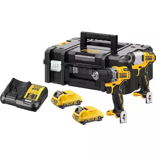 [5035048713259] DEWALT DCK2110L2T-QW 12V XR 2-delige set met schroef-/boormachine (DCD701) + slagschroevendraaier (DCF801)