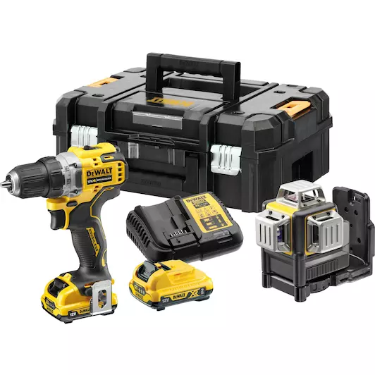 [5035048733790] DEWALT DCK212D2T-QW 12V XR 2-delige set met schroef-/boormachine (DCD701) + laser (DCE089)