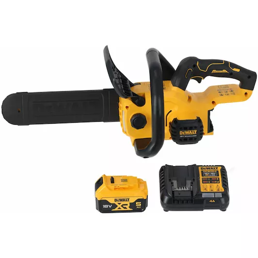 [5035048838532] DEWALT DCMCS565P1-QW DEWALT 18V XR Brushless compacte kettingzaag 30cm (met 5.0Ah accu en lader)
