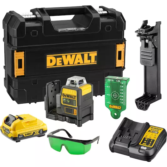 [5035048644058] DEWALT DCE0811D1G-QW 12V XR 2x360° Laser, 1x 2.0Ah - Groen