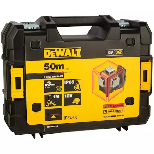 [5035048489659] DEWALT DCE089D1R-QW 12V XR 3x360° laser, 1x 2.0Ah - Rood