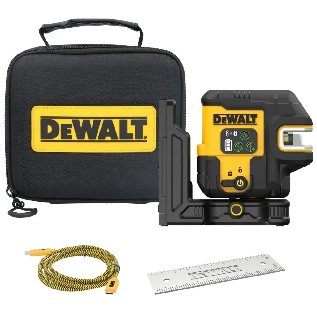 [5035048810811] DEWALT DCLE14251GB-XJ Kruislijnlaser + 5 Spot Groene laserstraal met USB-C laadpoort