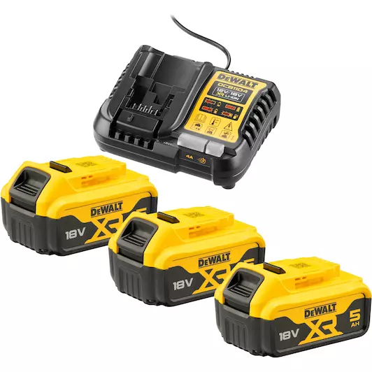 [5035048790052] DEWALT DCB1104P3-QW 18V XR Accu starterpack (3x DCB184 + XR multivoltage lader)